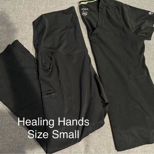 Healing Hands Black Scrub Set - Size Small